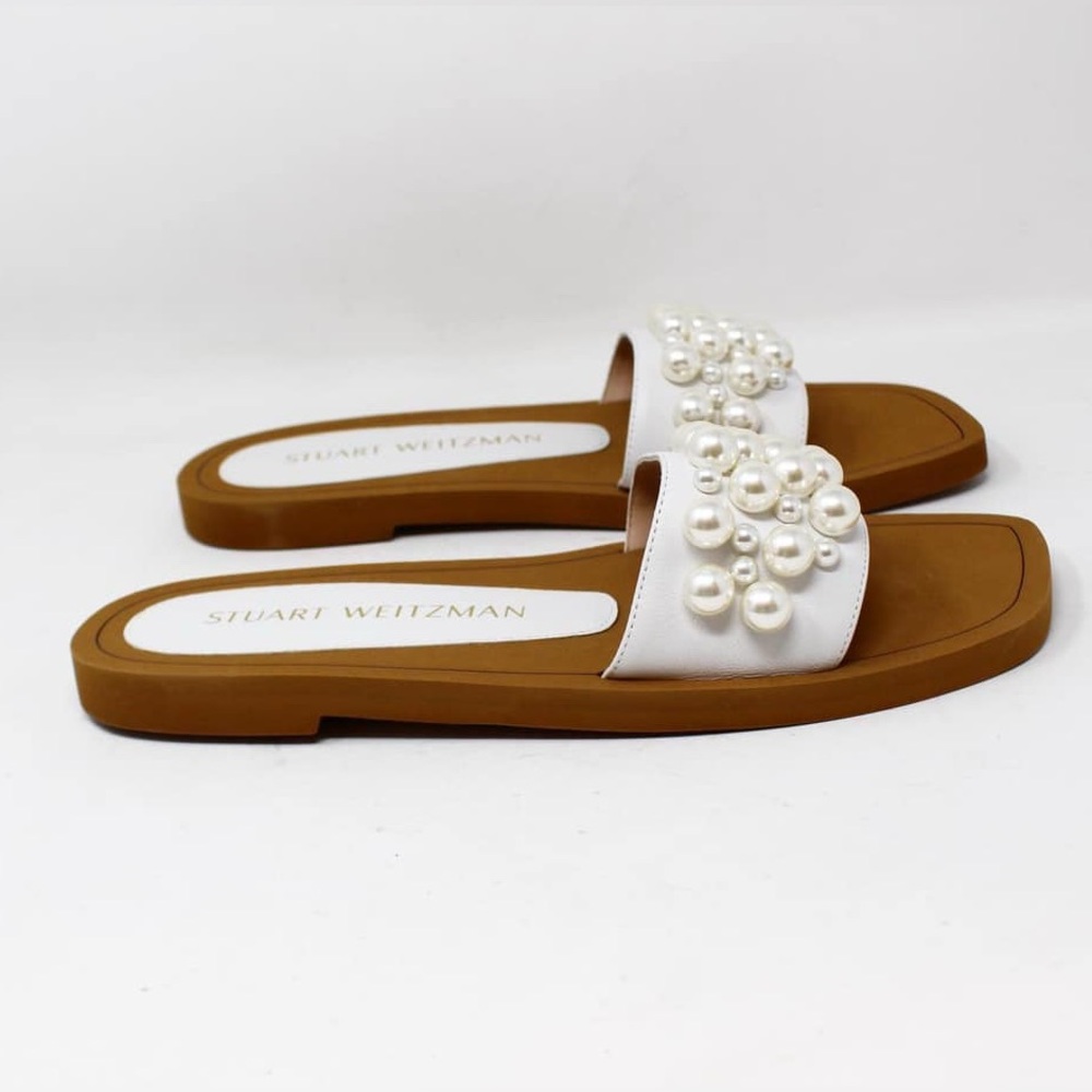STUART WEITZMAN Goldie Embellished‎ Slide Sandals